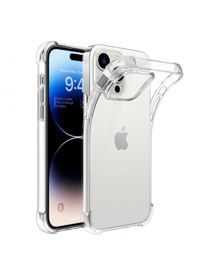 iPhone 14 Pro Max Case Clear Soft Flexible TPU Shockproof Slim Transparent Back Cover with Reinforced Bumper Corners 6.7 inch Clear